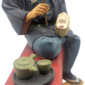 Vintage Japanese Man Eating Lunch Hakata Doll