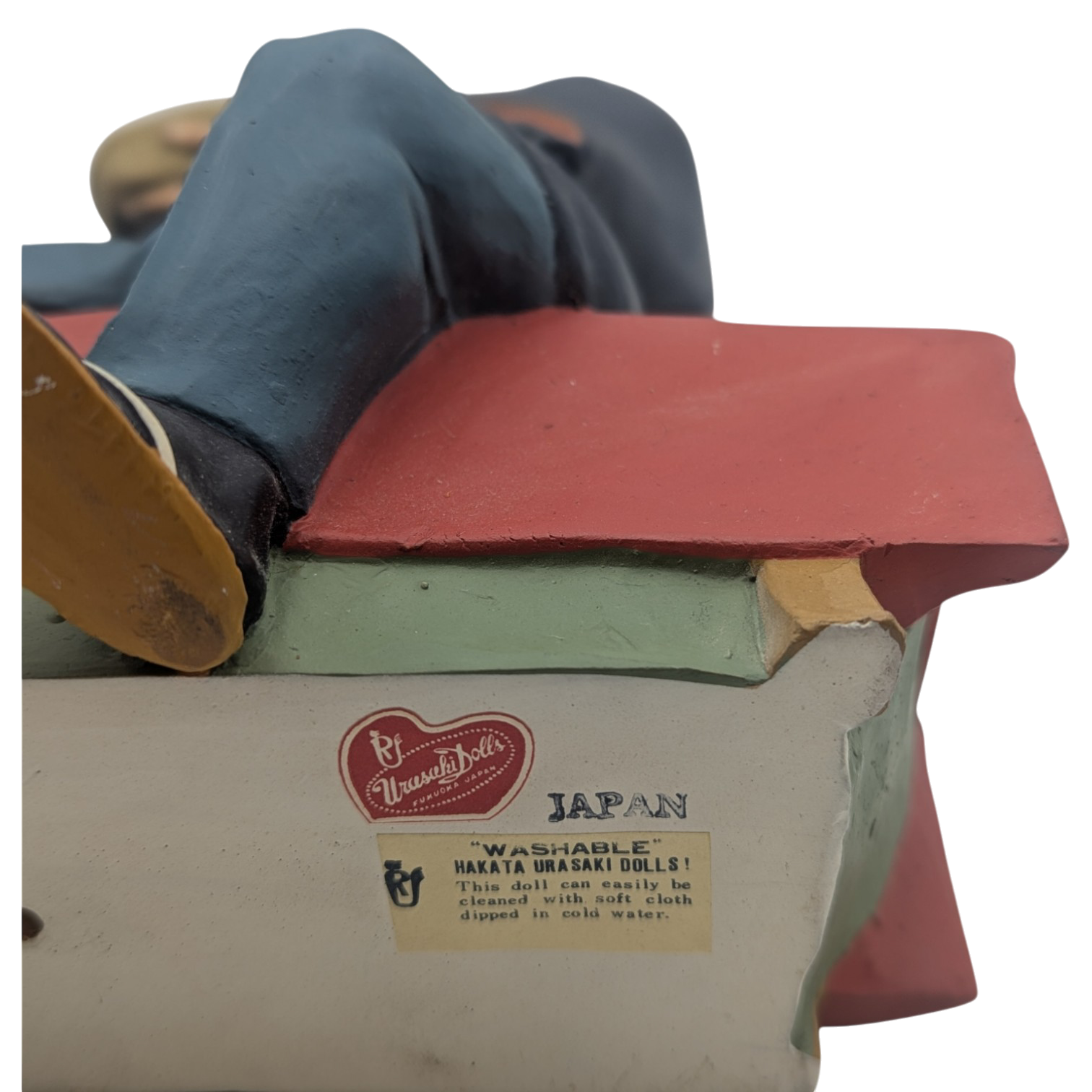 Vintage Japanese Man Eating Lunch Hakata Doll