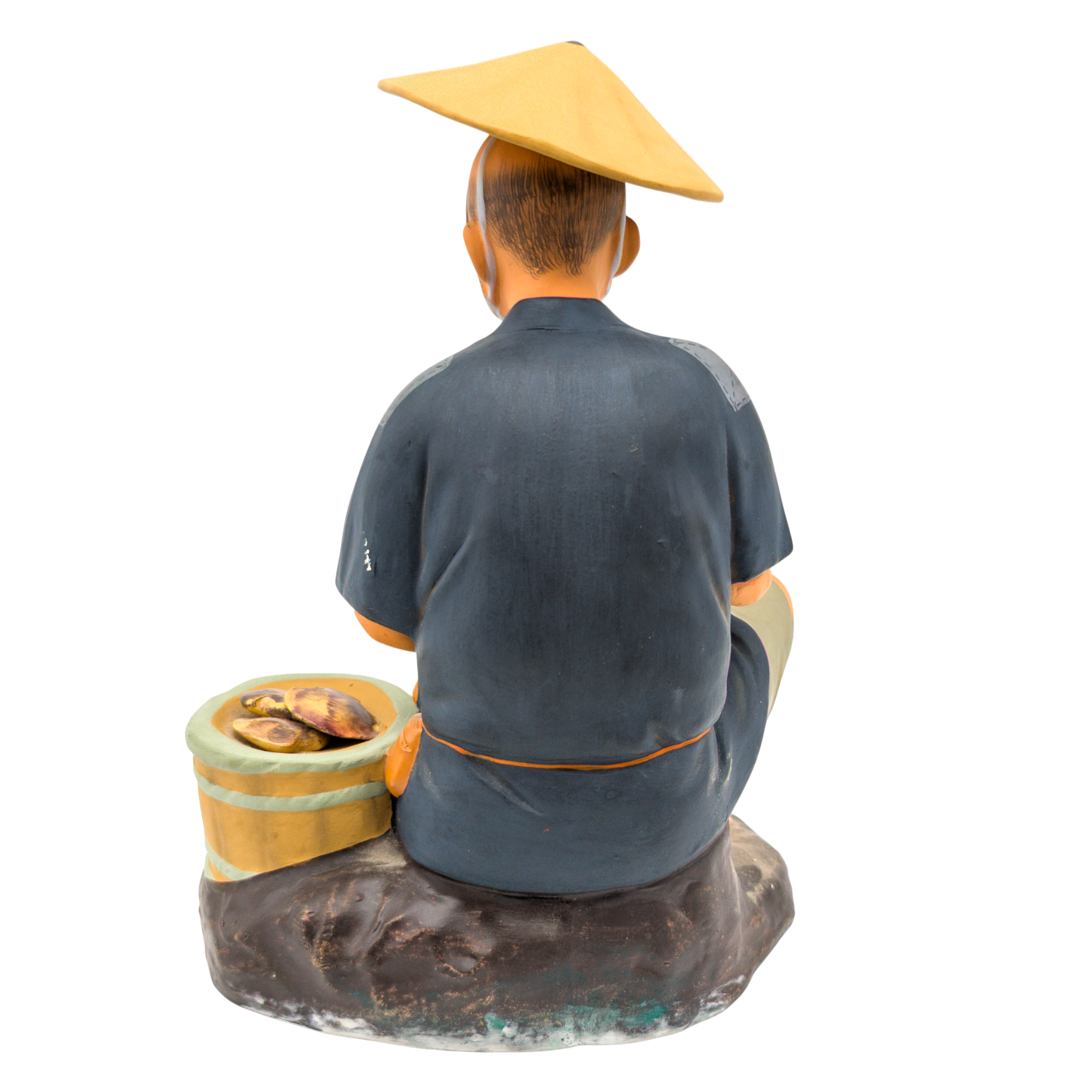 Vintage Japanese Hakata Doll Man Shucking Oysters for Pearls