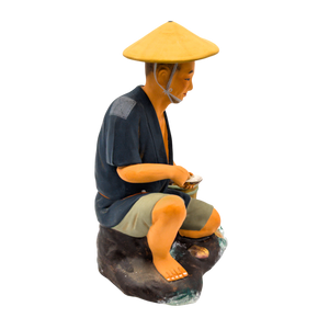 Vintage Japanese Hakata Doll Man Shucking Oysters for Pearls