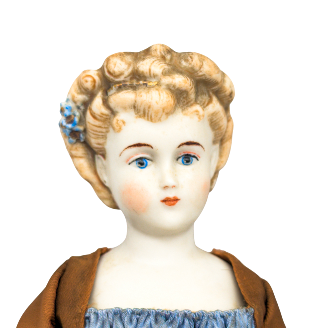 Antique Blonde Parian Doll In Original Dress