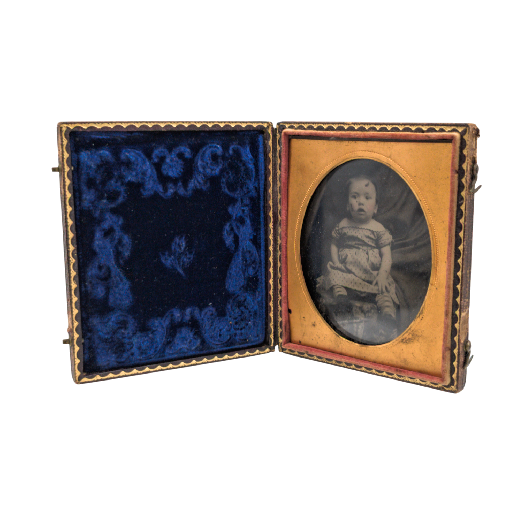 Antique Victorian Ambrotype Hidden Mother Infant Photograph