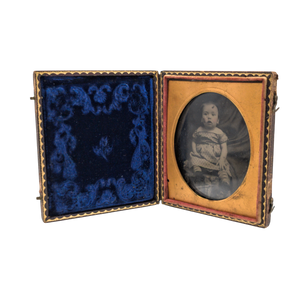 Antique Victorian Ambrotype Hidden Mother Infant Photograph