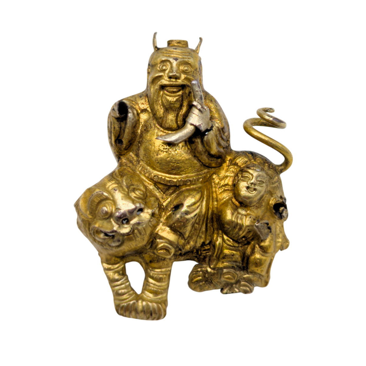 Antique Chinese Gilt Silver Longevity God Hat Pin