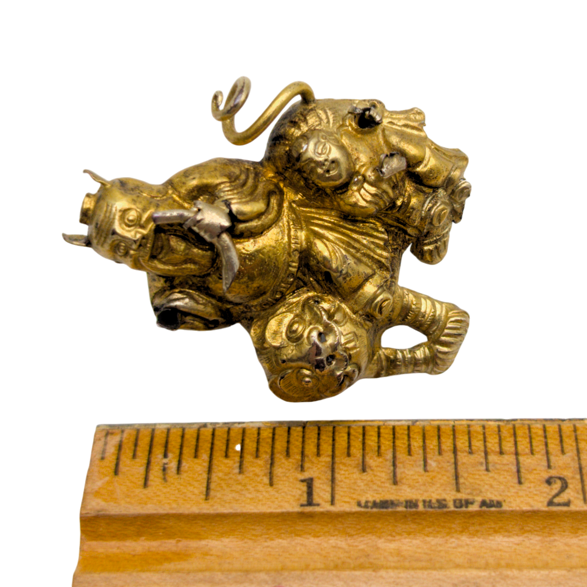 Antique Chinese Gilt Silver Longevity God Hat Pin