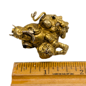 Antique Chinese Gilt Silver Longevity God Hat Pin