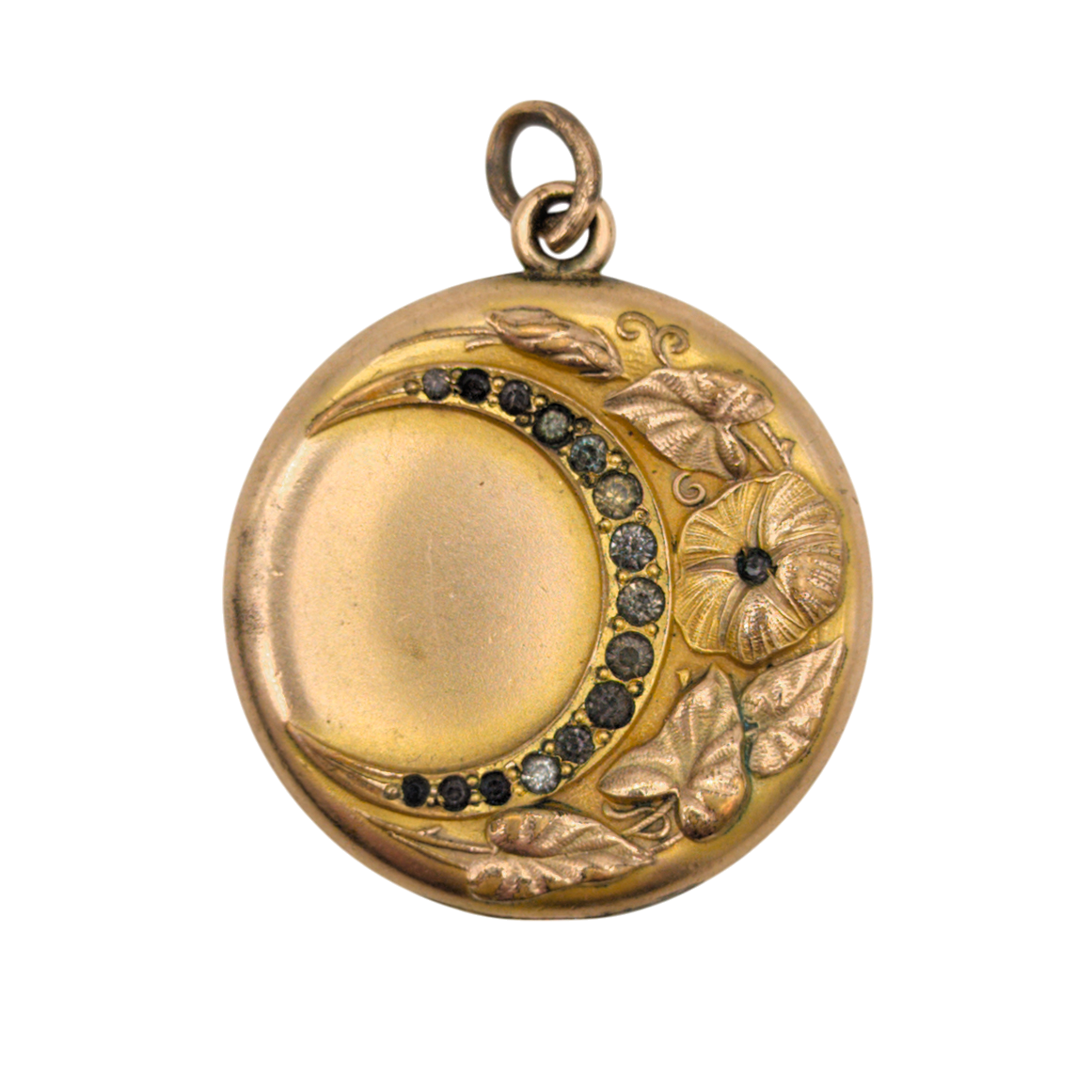 Antique Art Nouveau Gold Filled Photo Hair Lock Mourning Locket