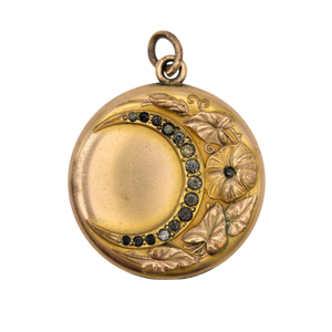 Antique Art Nouveau Gold Filled Photo Hair Lock Mourning Locket