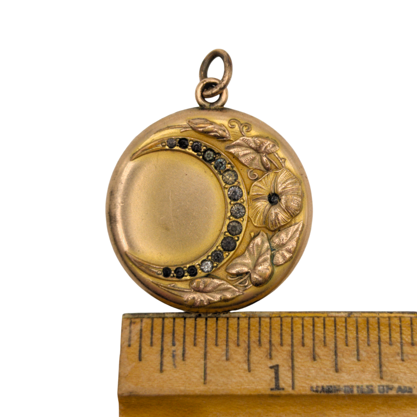 Antique Art Nouveau Gold Filled Photo Hair Lock Mourning Locket