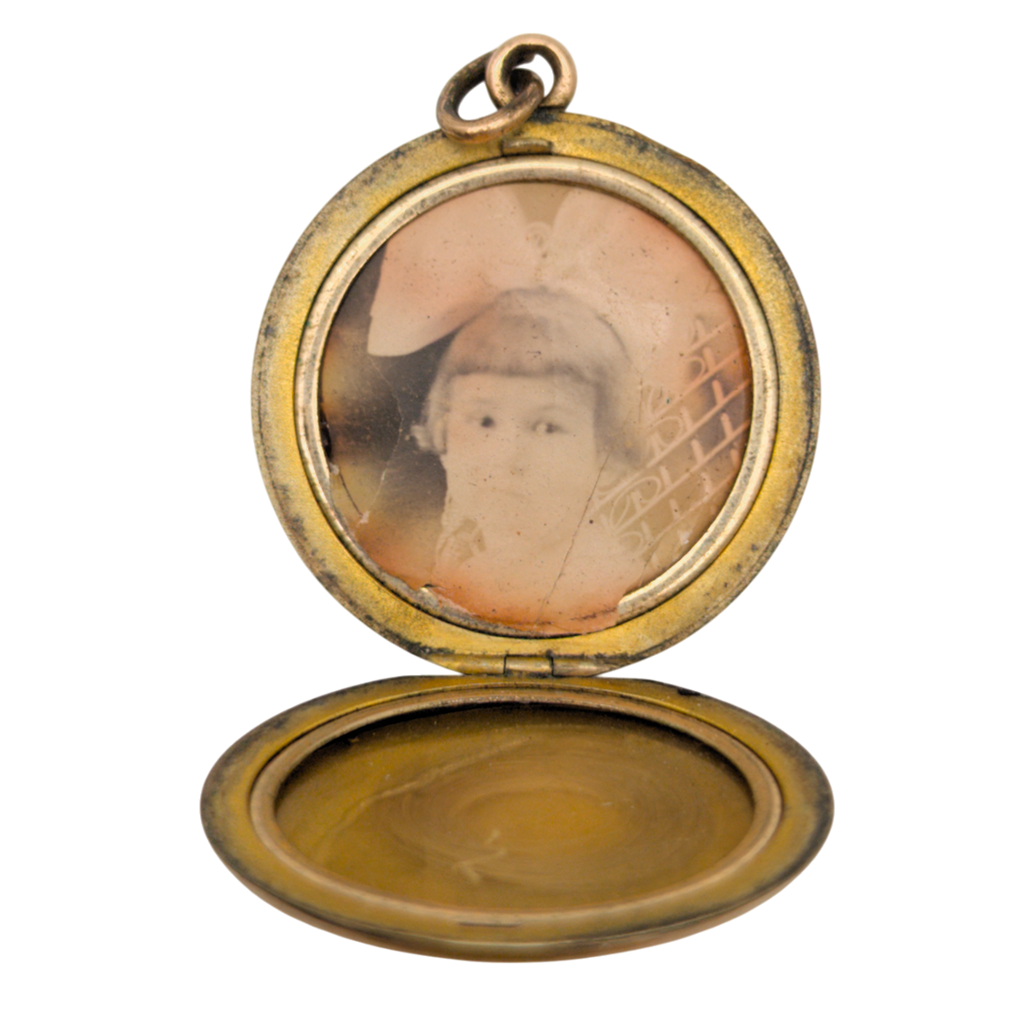 Antique Art Nouveau Gold Filled Photo Hair Lock Mourning Locket