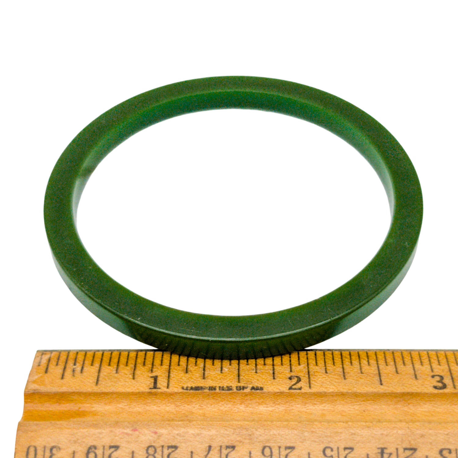 Vintage Spinach Green Bakelite Square Band Bangle Bracelet