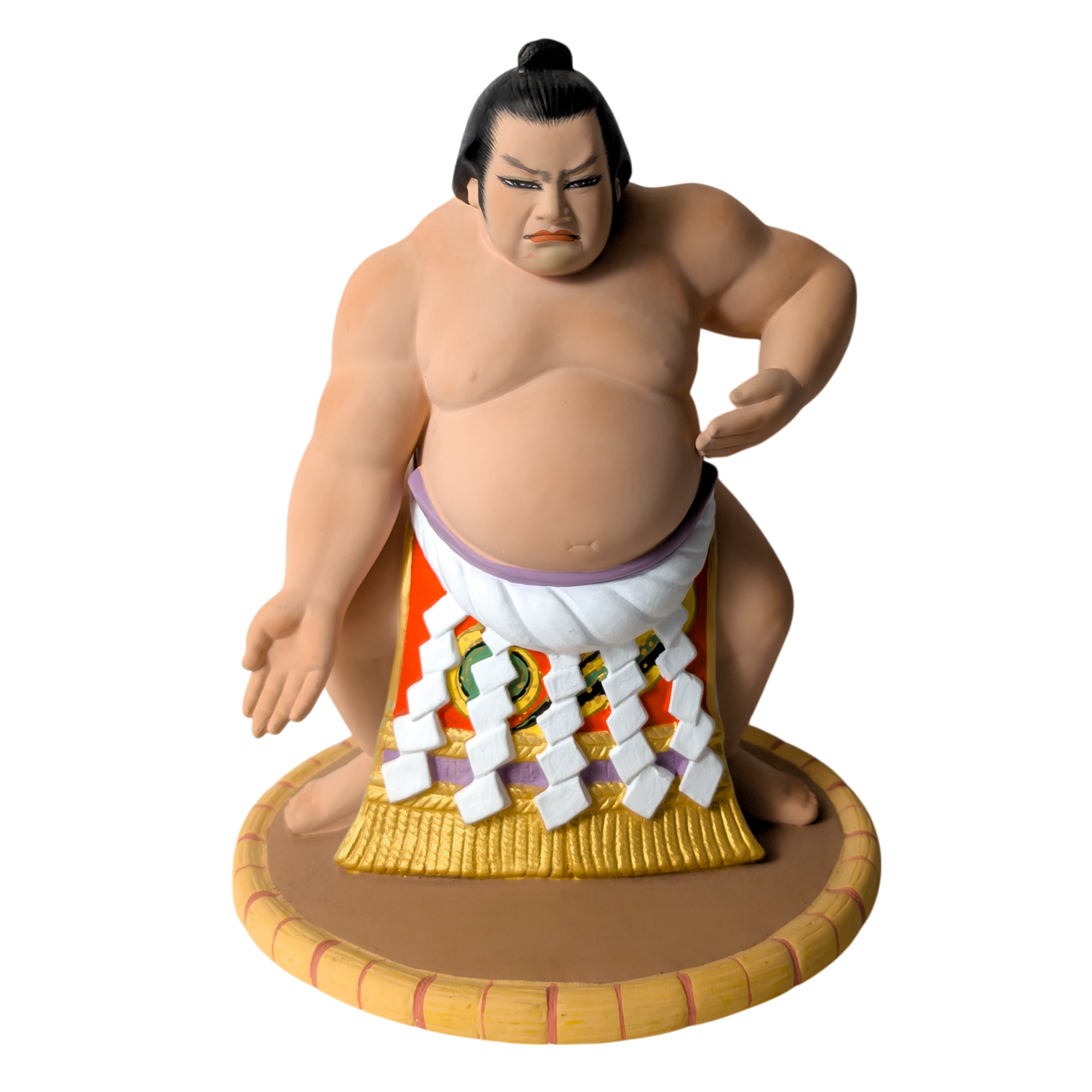 Vintage Japanese Sumo Wrestler Hakata Doll Statue