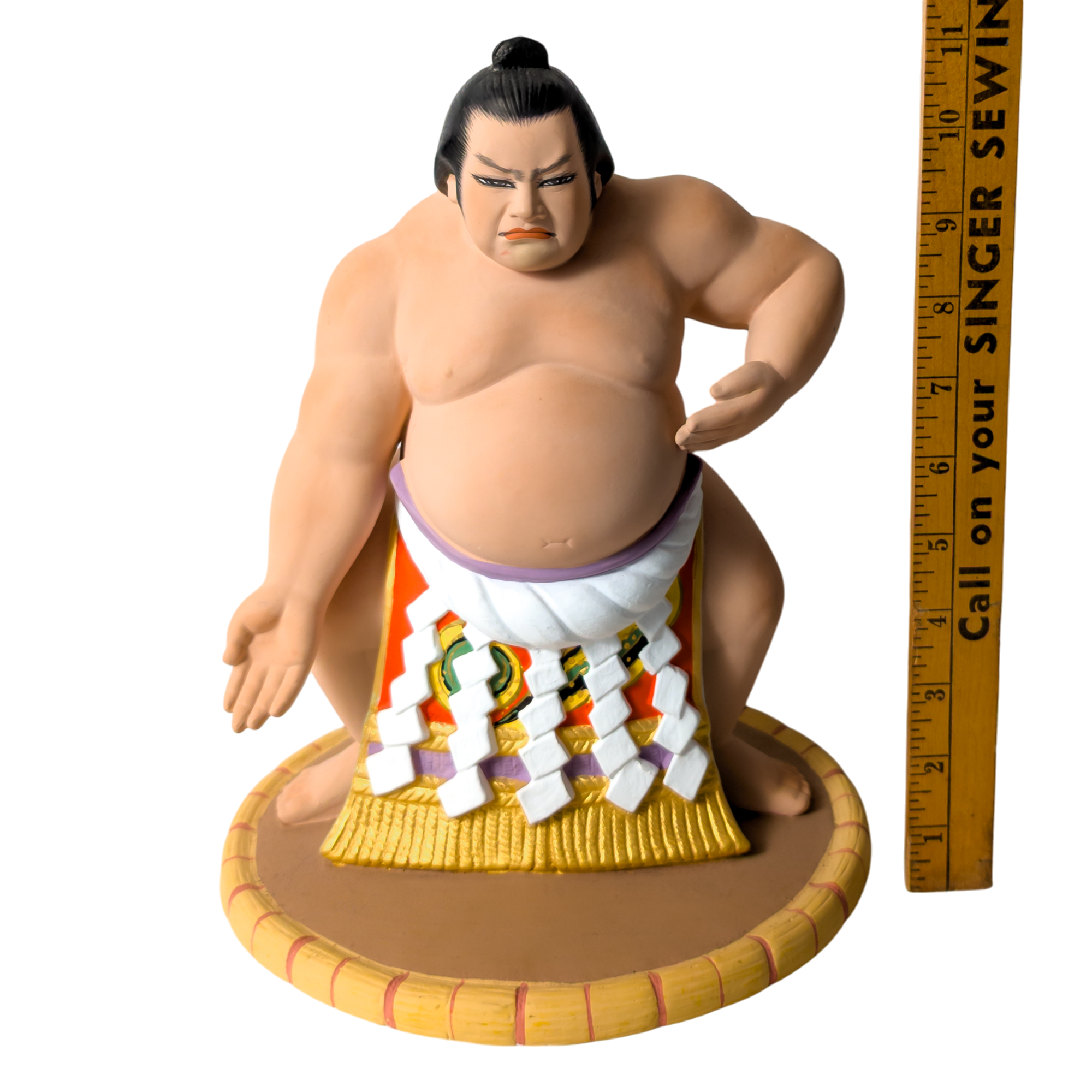 Vintage Japanese Sumo Wrestler Hakata Doll Statue