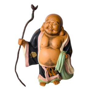 Vintage Japanese Hotei Buddha Hakata Doll Statue