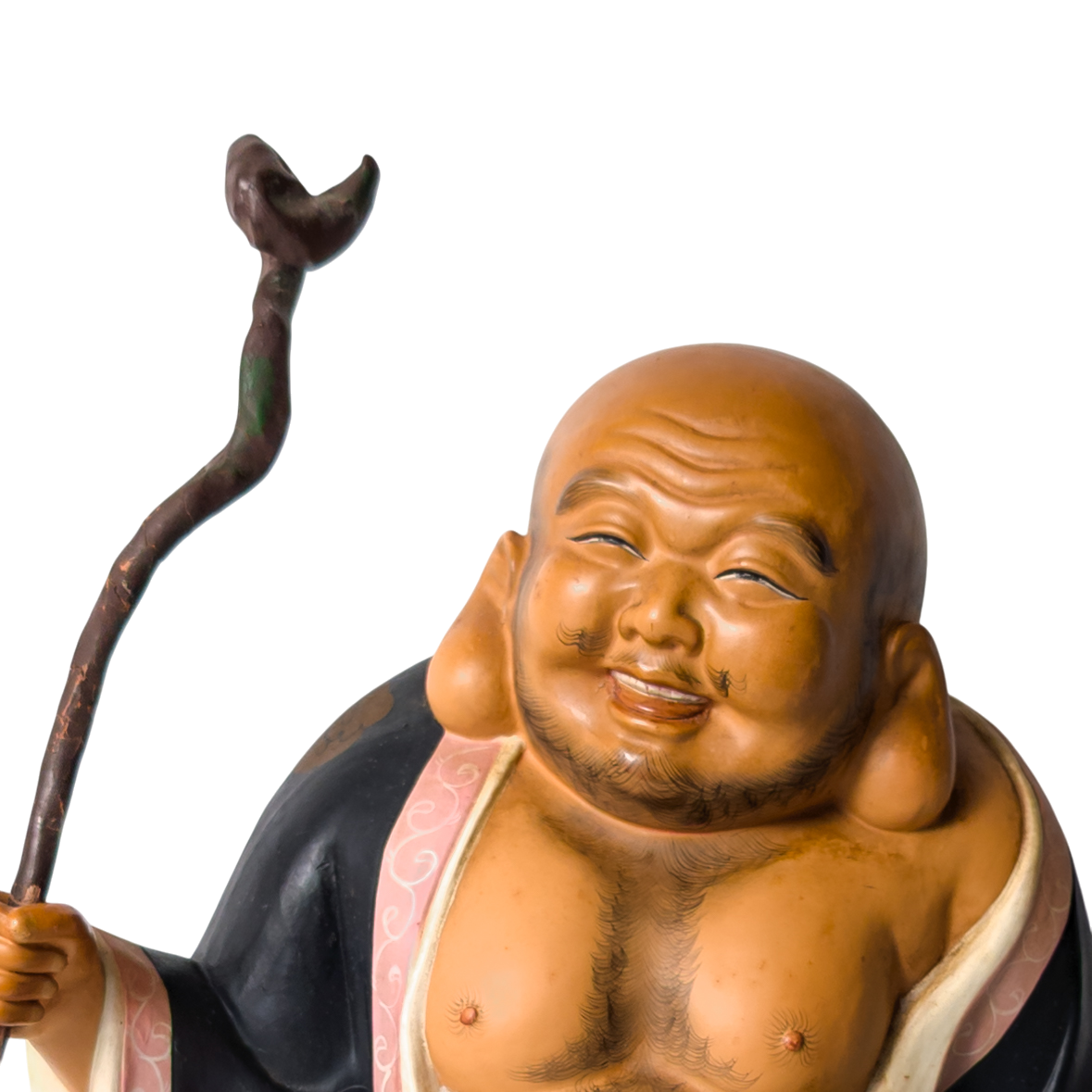 Vintage Japanese Hotei Buddha Hakata Doll Statue