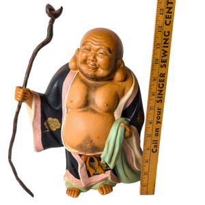 Vintage Japanese Hotei Buddha Hakata Doll Statue