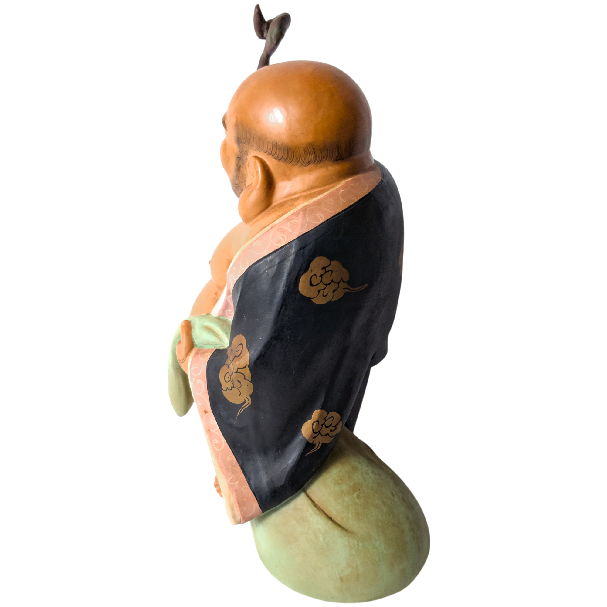 Vintage Japanese Hotei Buddha Hakata Doll Statue