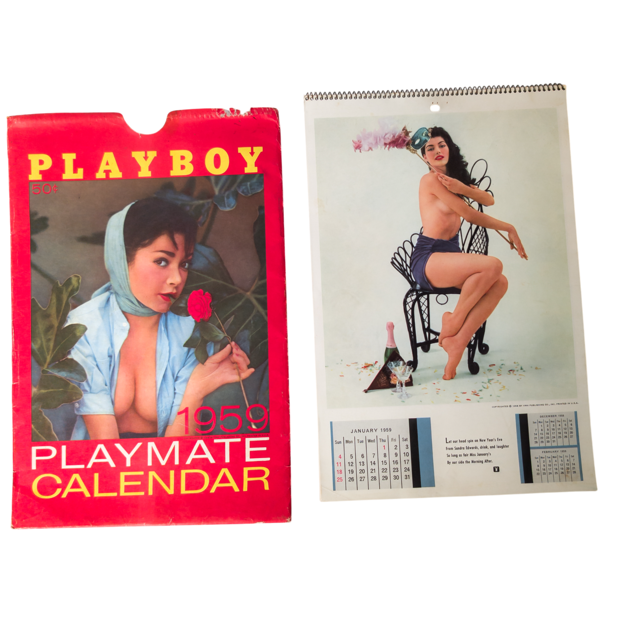 Vintage 1959 Playboy Playmates Calendar in Sleeve