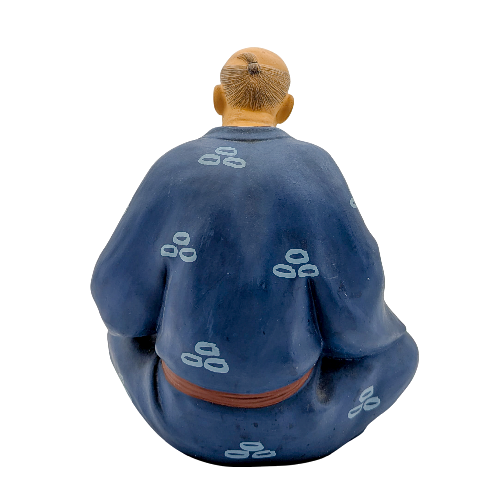 Vintage Japanese Hakata Doll Old Man With Rising Sun Fan