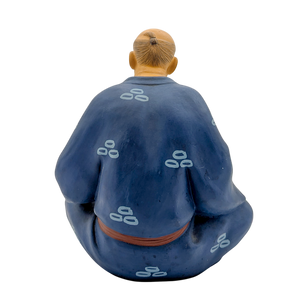 Vintage Japanese Hakata Doll Old Man With Rising Sun Fan