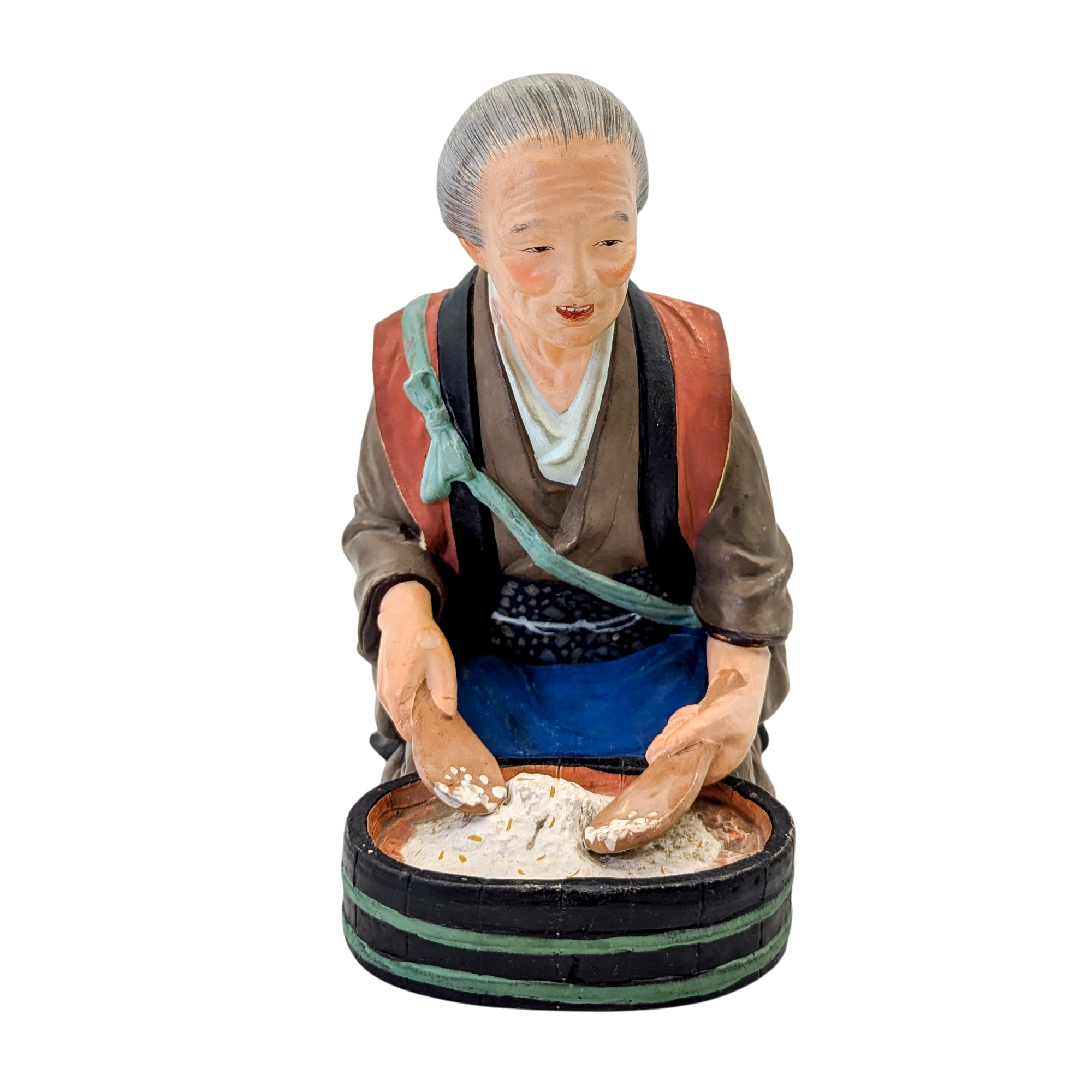 Vintage Japanese Hakata Doll Old Man Mixing Rice