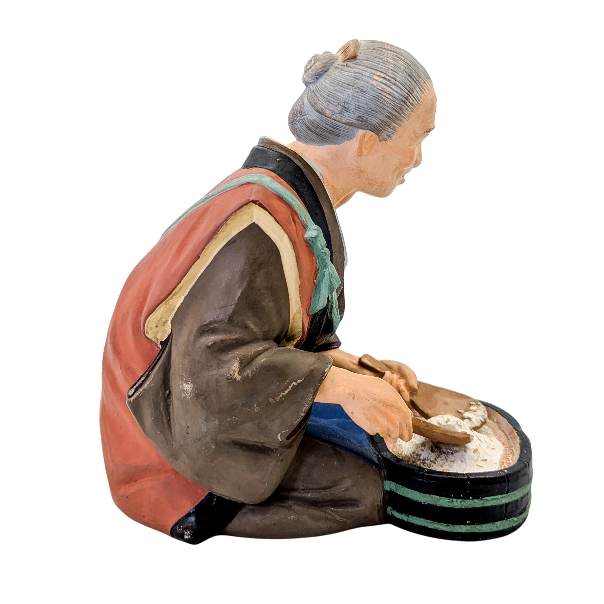 Vintage Japanese Hakata Doll Old Man Mixing Rice