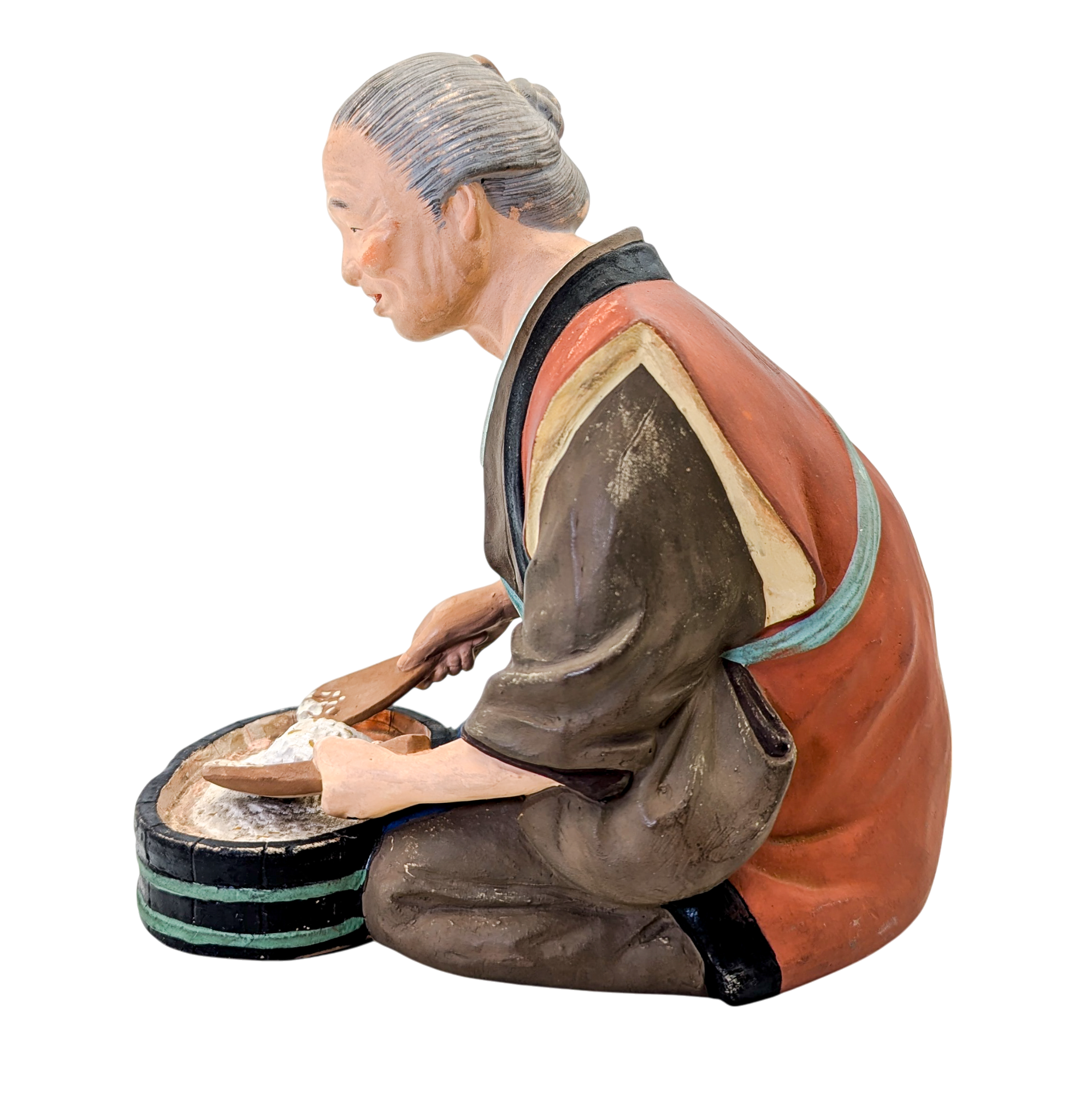 Vintage Japanese Hakata Doll Old Man Mixing Rice