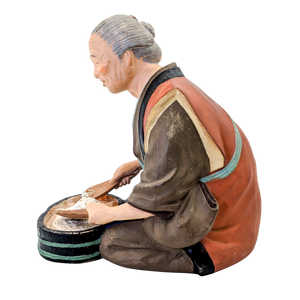 Vintage Japanese Hakata Doll Old Man Mixing Rice