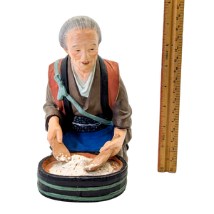 Vintage Japanese Hakata Doll Old Man Mixing Rice