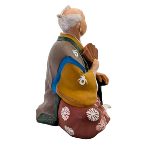 Vintage Japanese Hakata Doll Old Man With Fan