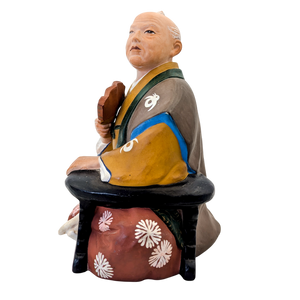 Vintage Japanese Hakata Doll Old Man With Fan