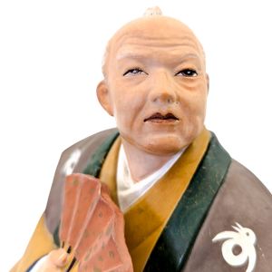 Vintage Japanese Hakata Doll Old Man With Fan