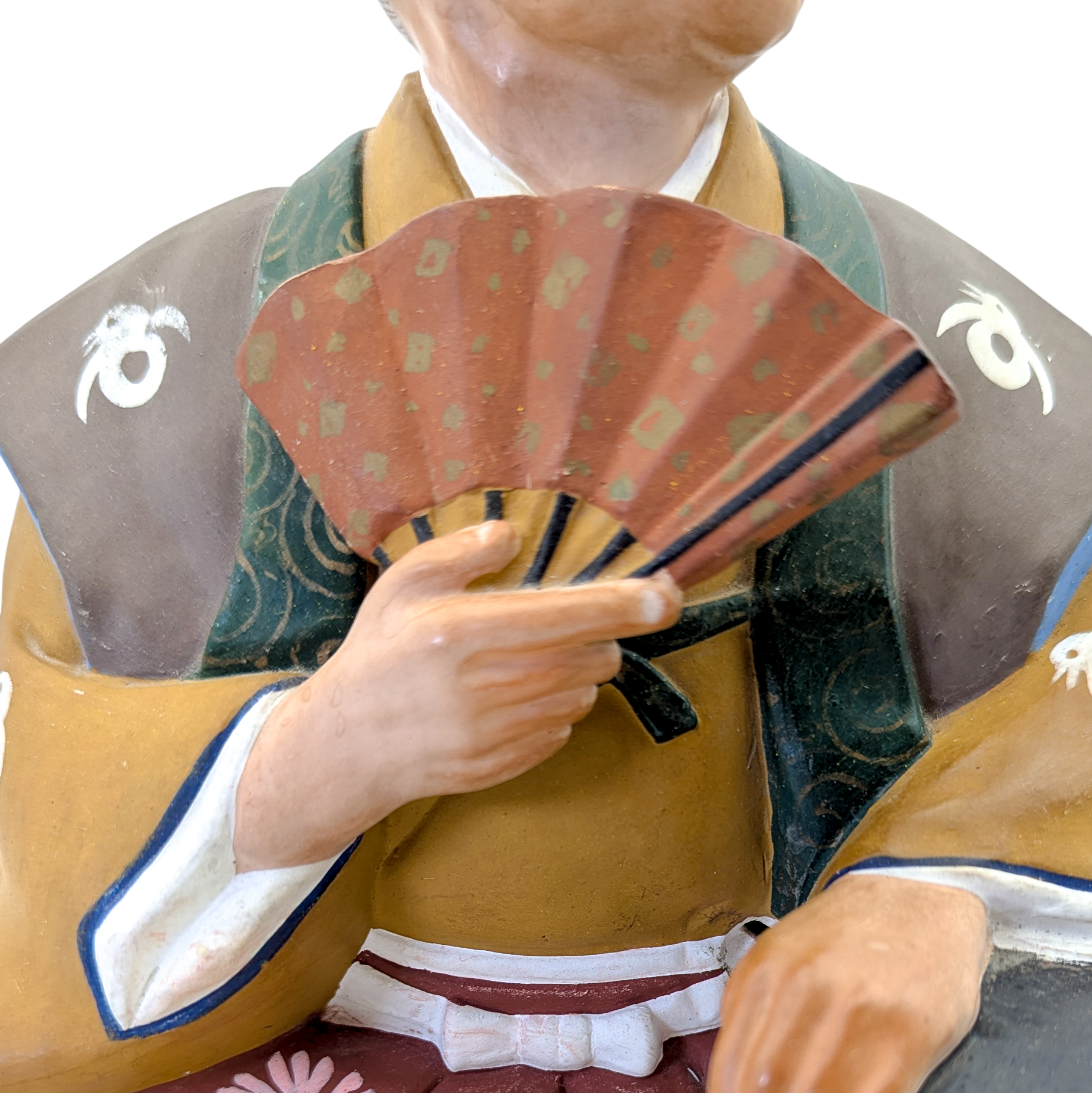 Vintage Japanese Hakata Doll Old Man With Fan