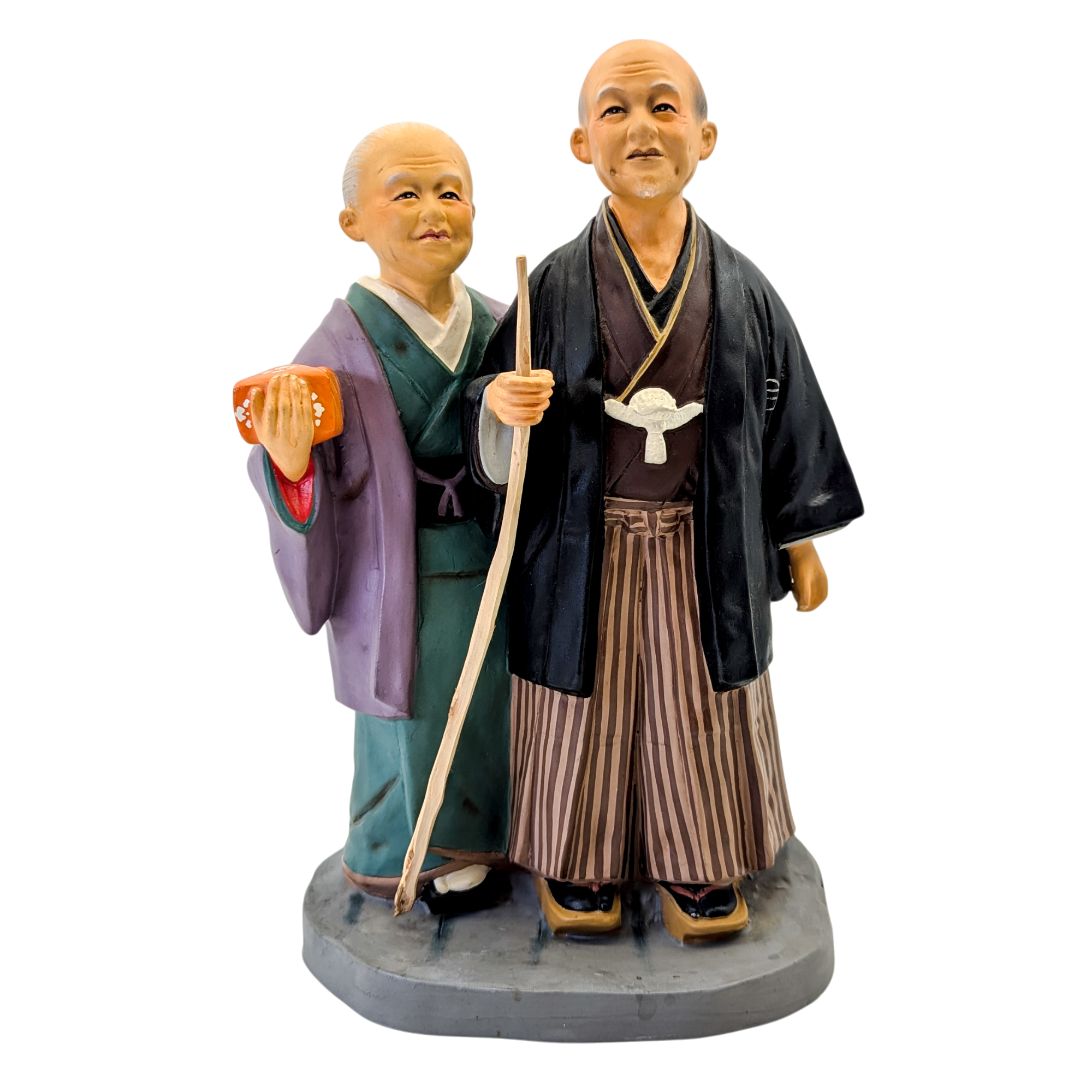 Vintage Japanese Hakata Doll Old Man and Woman