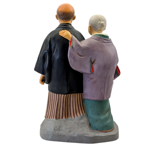 Vintage Japanese Hakata Doll Old Man and Woman