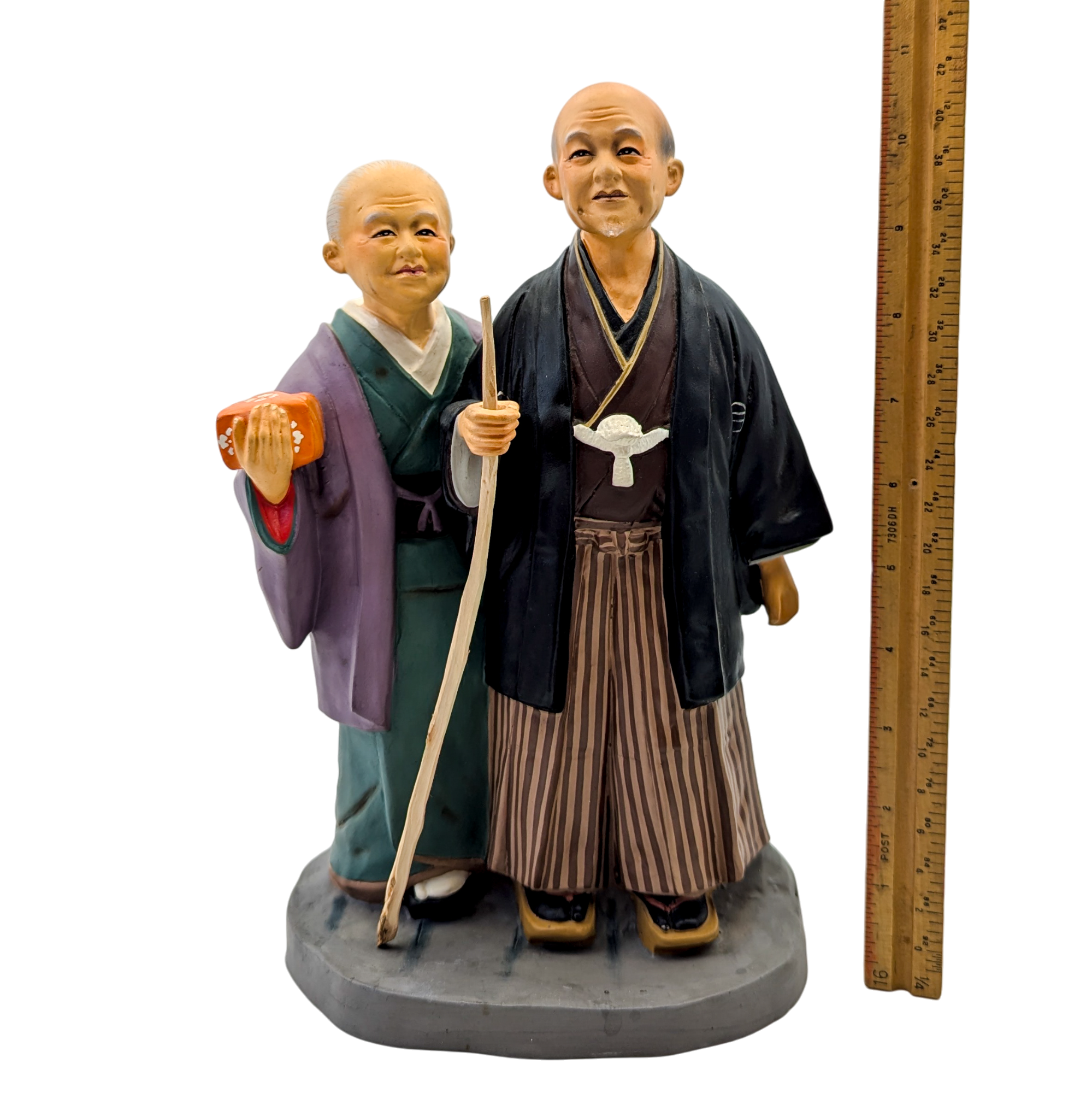 Vintage Japanese Hakata Doll Old Man and Woman