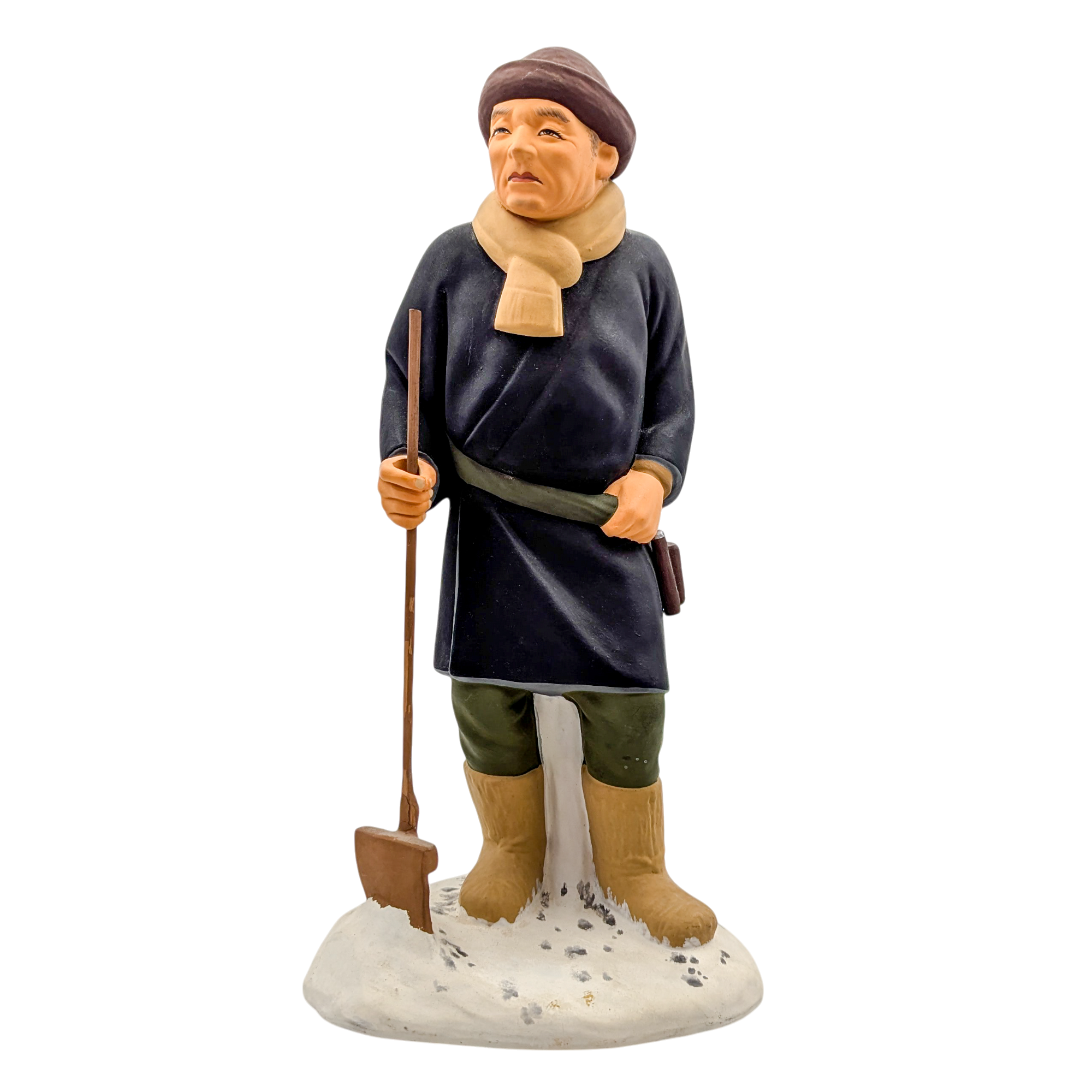 Vintage Japanese Hakata Doll Man Shoveling Snow