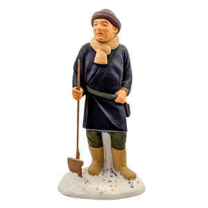 Vintage Japanese Hakata Doll Man Shoveling Snow