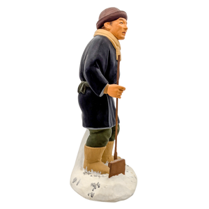 Vintage Japanese Hakata Doll Man Shoveling Snow