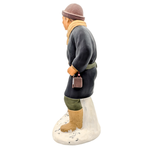 Vintage Japanese Hakata Doll Man Shoveling Snow