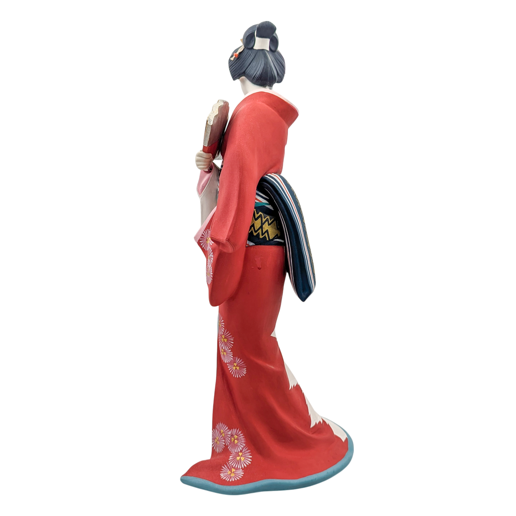 Vintage Japanese Hakata Doll Geisha in Kimono Holding Fan