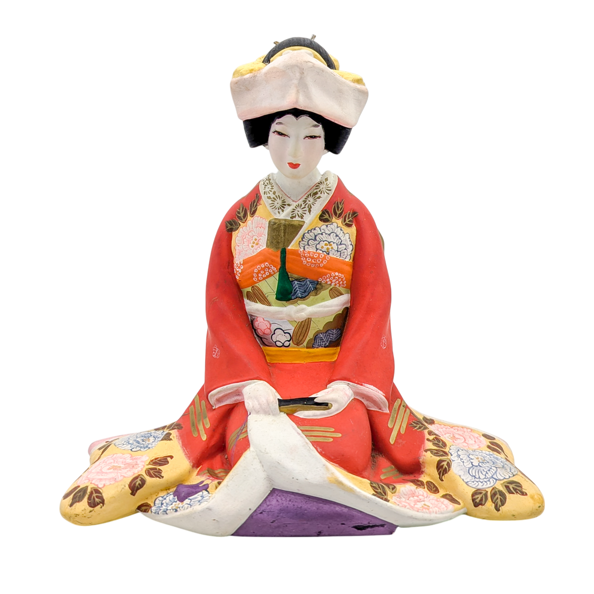 Vintage Japanese Seated Geisha Hakata Doll Figurine