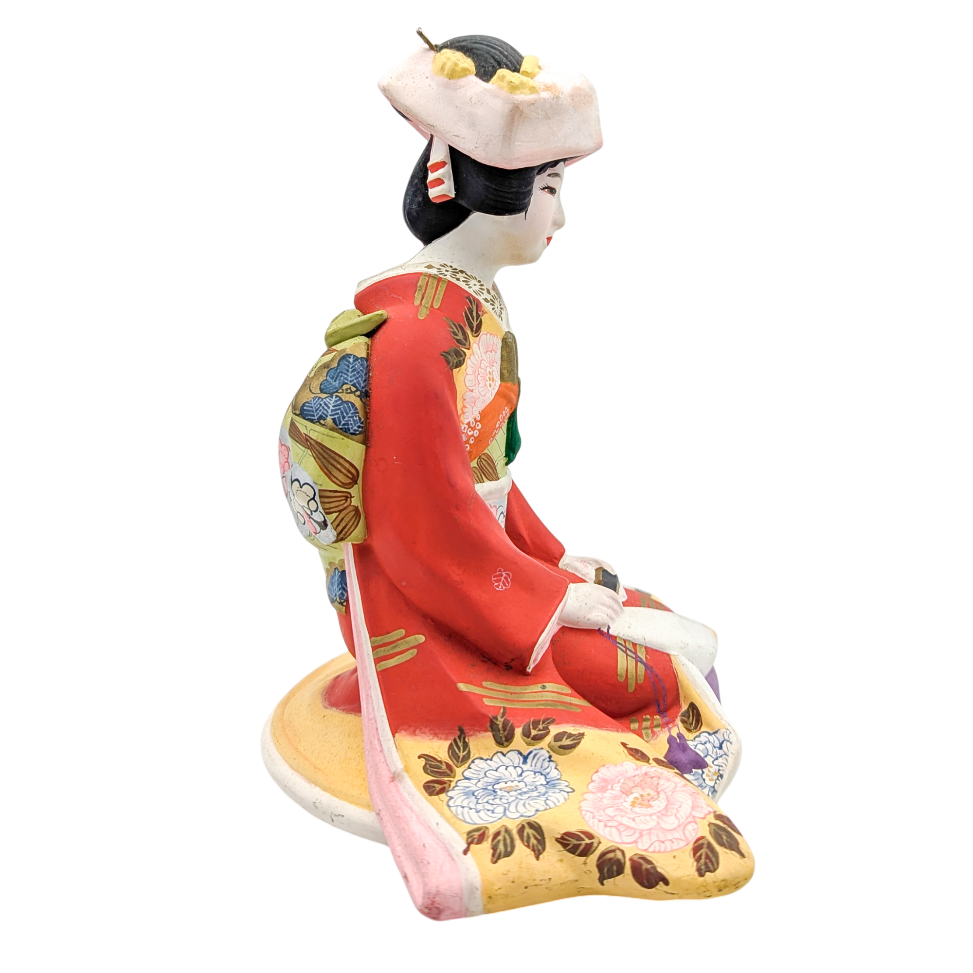 Vintage Japanese Seated Geisha Hakata Doll Figurine