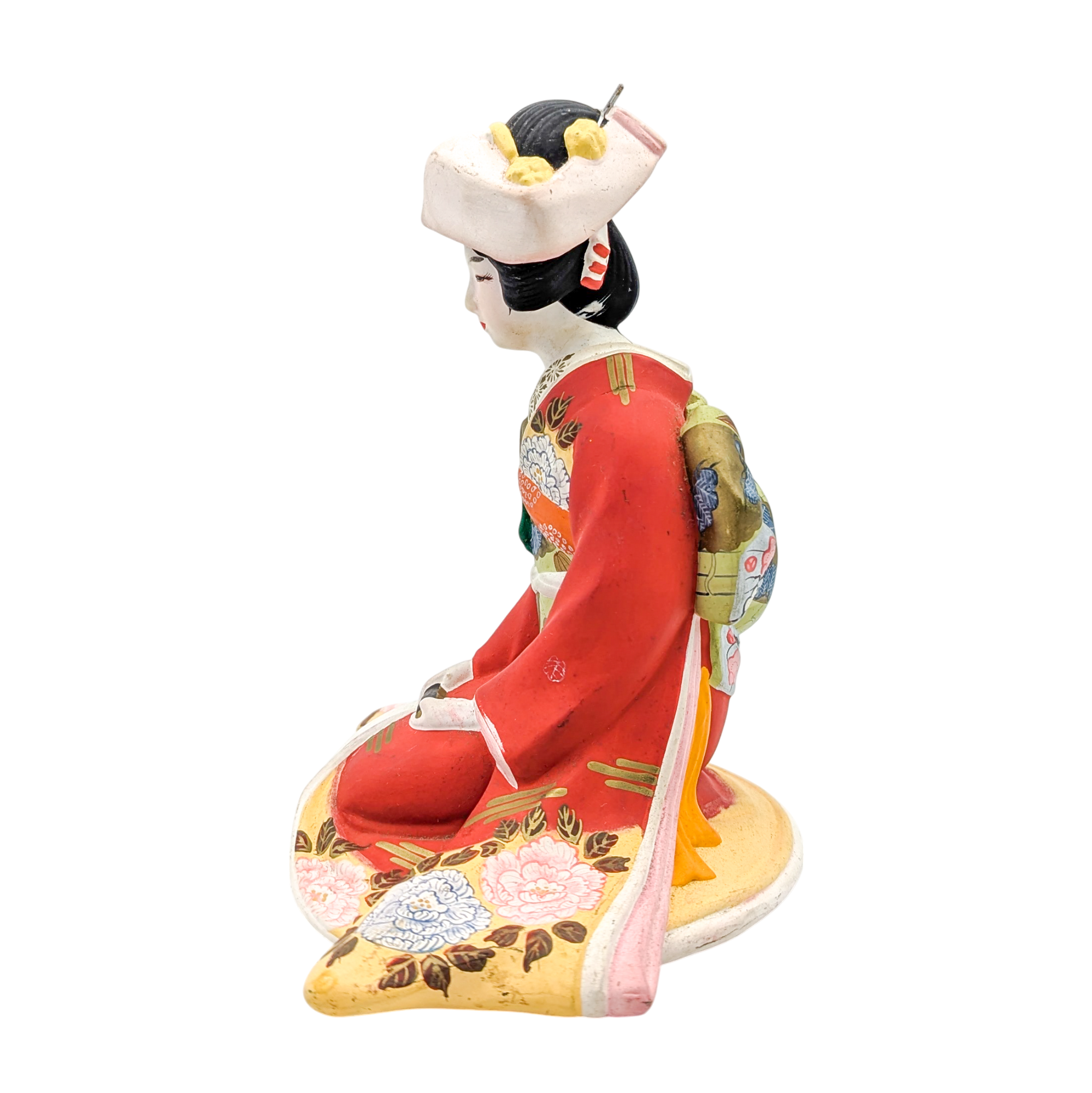 Vintage Japanese Seated Geisha Hakata Doll Figurine