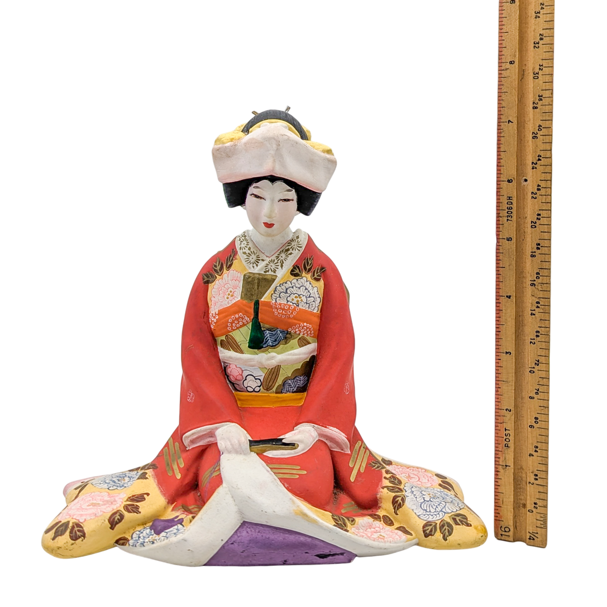Vintage Japanese Seated Geisha Hakata Doll Figurine