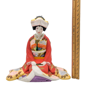 Vintage Japanese Seated Geisha Hakata Doll Figurine