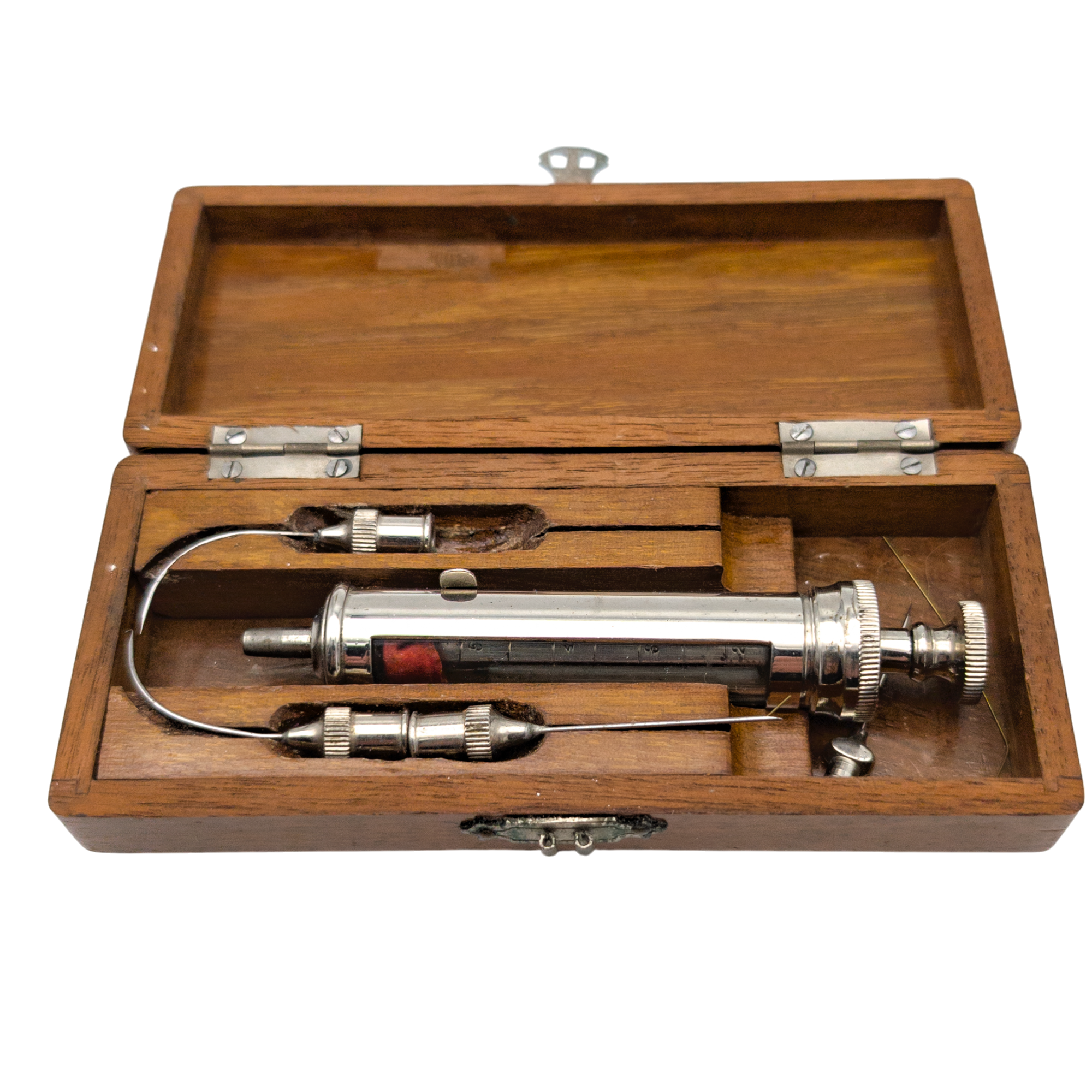 Antique Hypodermic Syringe Set in Wood Case