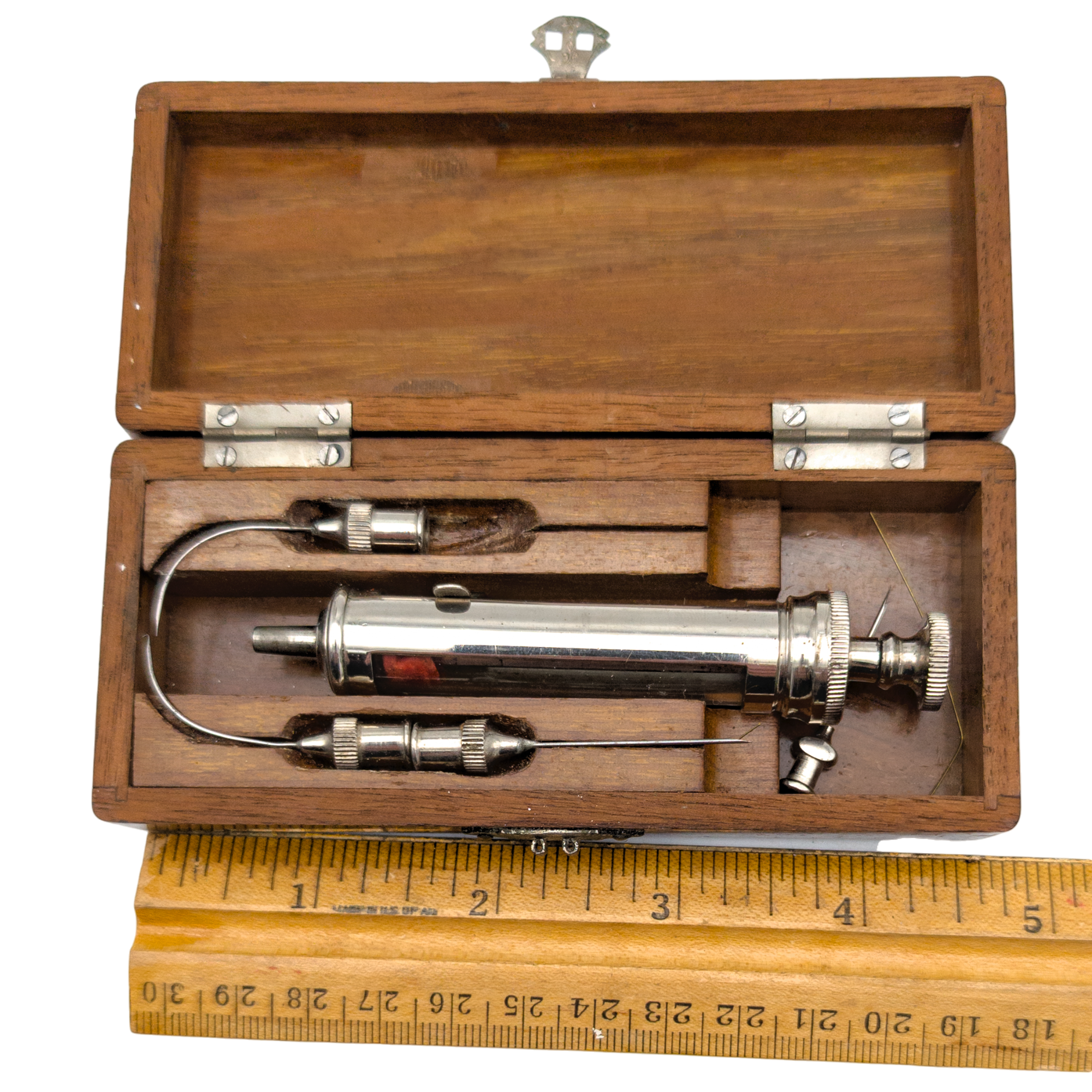 Antique Hypodermic Syringe Set in Wood Case