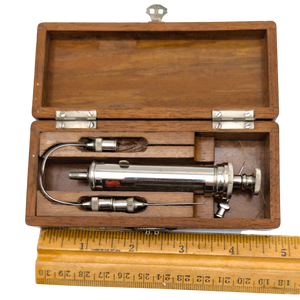 Antique Hypodermic Syringe Set in Wood Case