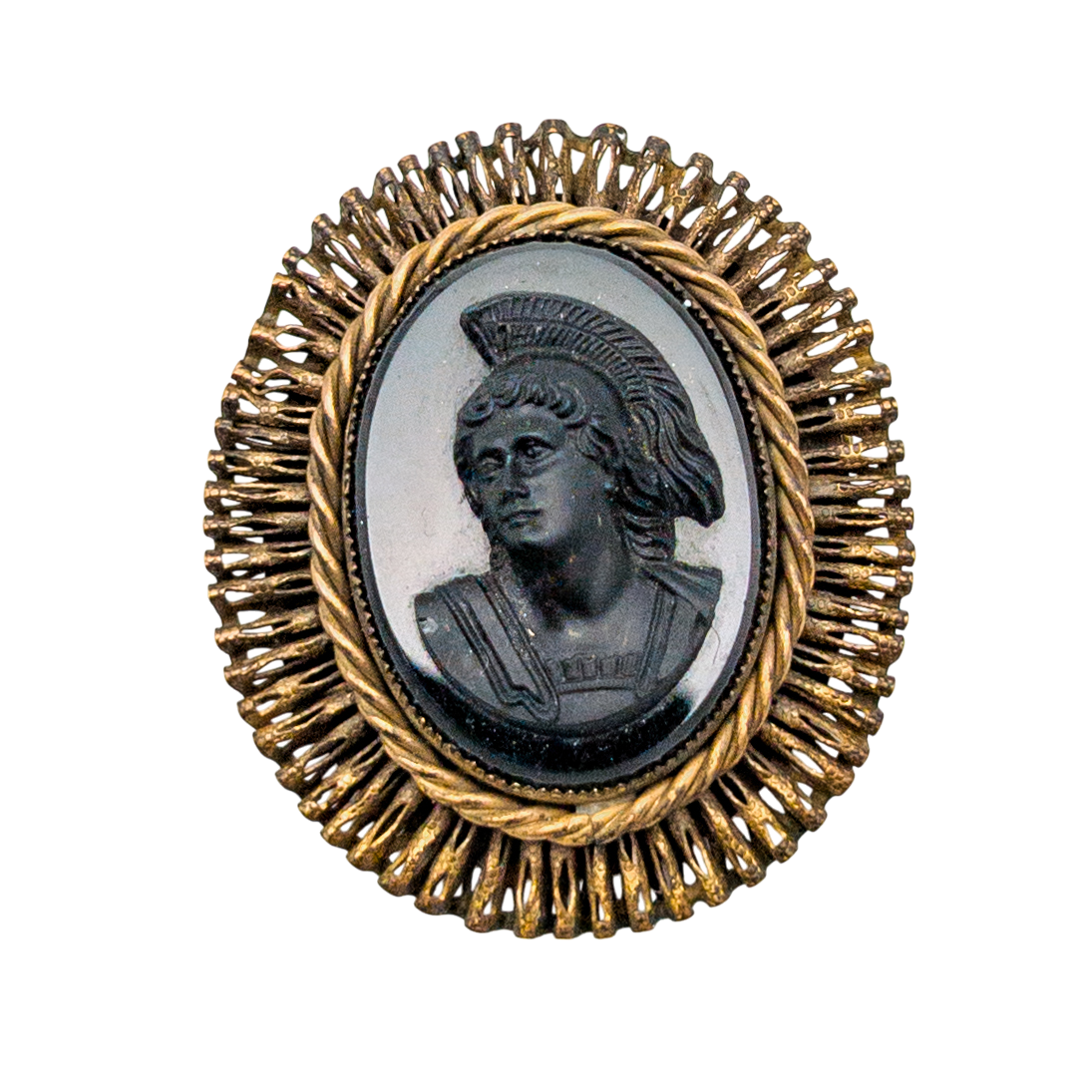 Vintage 1930s Molded Glass Cameo Brooch